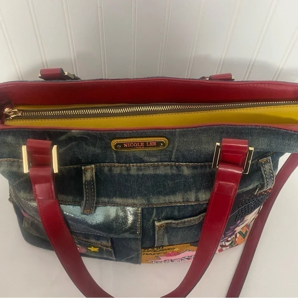 Nicole Lee Tote Purse/Shoulder-Bag Unique Beautiful Interior Tiny Scuff Rare